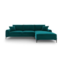 Stūra dīvāns Micadoni Home Larnite 5S-VR, zaļš/melns cena un informācija | Stūra dīvāni | 220.lv