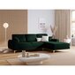 Stūra dīvāns Micadoni Home Larnite 5S-VR, tumši zaļas/zeltainas krāsas cena un informācija | Stūra dīvāni | 220.lv