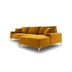 Stūra dīvāns Micadoni Home Larnite 5S-VR, dzeltens/zeltainas krāsas cena un informācija | Stūra dīvāni | 220.lv