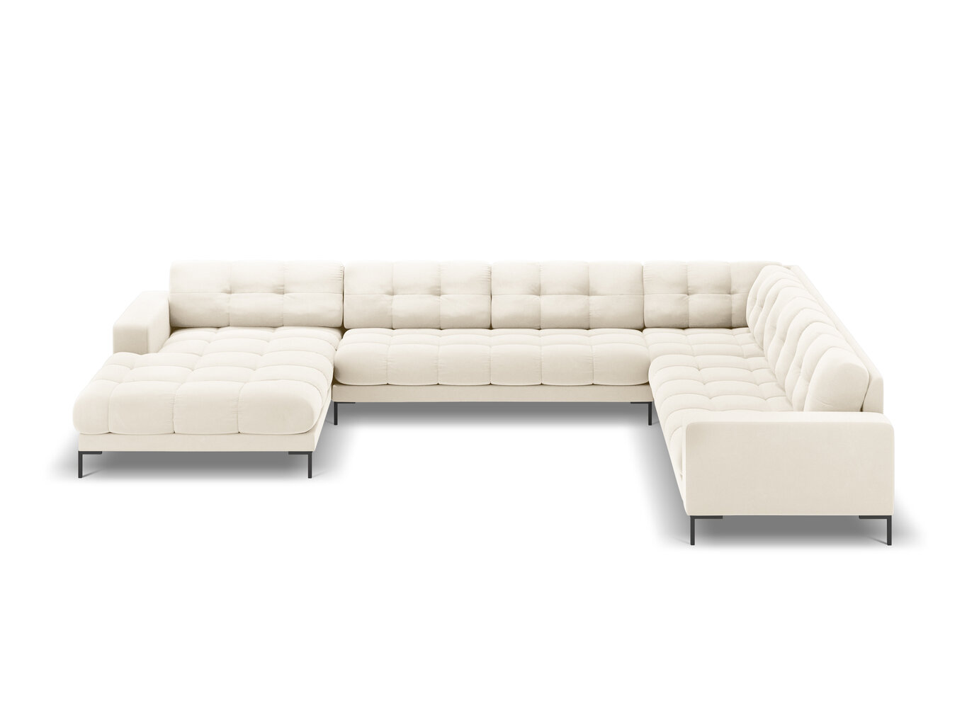 Stūra dīvāns Cosmopolitan Design Bali 7S-VUR, gaišas smilškrāsas/melns cena un informācija | Stūra dīvāni | 220.lv
