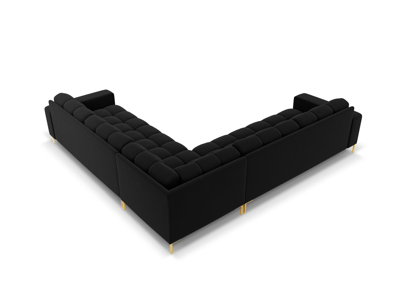 Universāls stūra dīvāns Cosmopolitan Design Bali 6S-V, melns/zeltainas krāsas cena un informācija | Stūra dīvāni | 220.lv