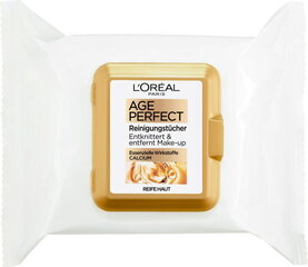 Attīrošas salvetes nobriedušai ādai L´Oréal Paris Age Perfect Cleansing Wipes, 25 gab cena un informācija | Sejas ādas kopšana | 220.lv