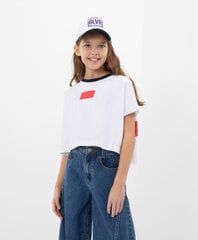 Liela izmēra T-krekls ar iegarenu muguras līniju balts meitenēm Gulliver cena un informācija | Krekli, bodiji, blūzes meitenēm | 220.lv