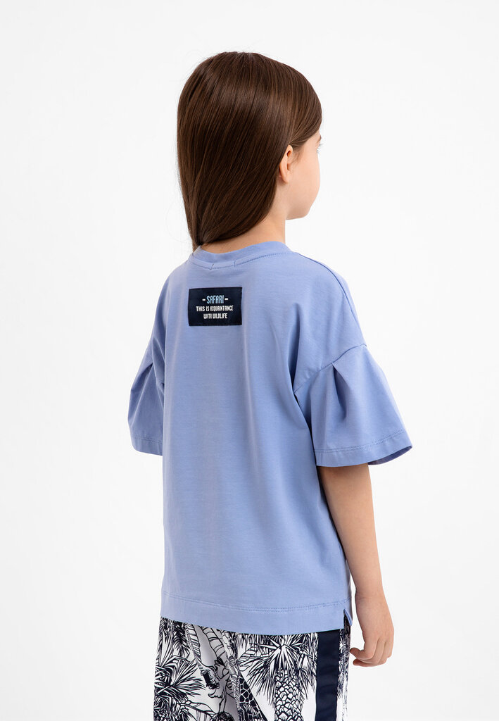 T-krekls meitenēm, zils cena un informācija | Krekli, bodiji, blūzes meitenēm | 220.lv