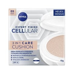 Grima pamats ar sūkli Nivea Hyaluron Cellular Filler 3in1 03 Dark, 15 g cena un informācija | Grima bāzes, tonālie krēmi, pūderi | 220.lv