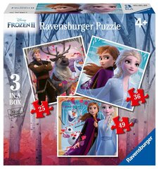 Замороженная головоломка Ravensburger - новые приключения 25/36/49Pemb. 3033 цена и информация | Пазлы | 220.lv