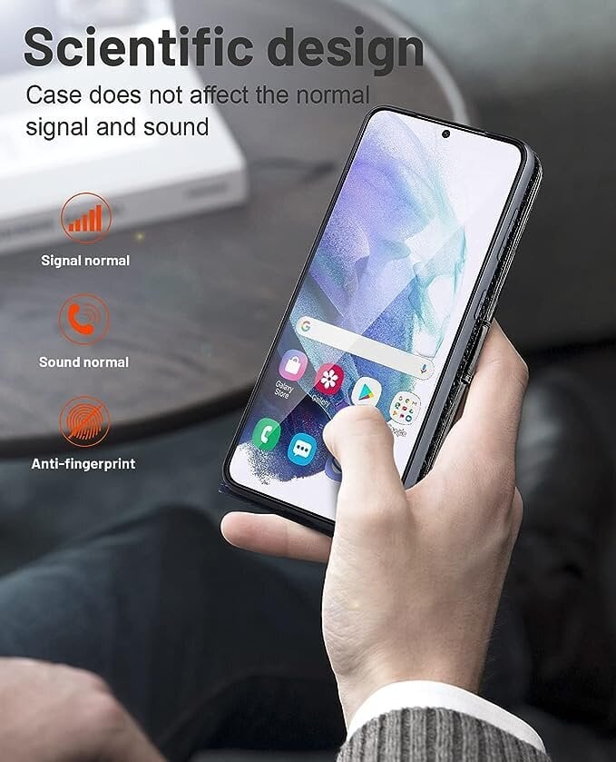 OCASE telefona maciņš priekš Samsung Galaxy S21 Ultra, melns cena un informācija | Telefonu vāciņi, maciņi | 220.lv