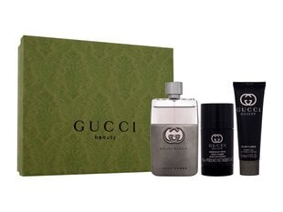 Набор для мужчин Gucci Gucci Guilty Pour Homme: EDT 90 мл + гель для душа 50 мл + дезодорант карандаш 75 g цена и информация | Мужские духи | 220.lv