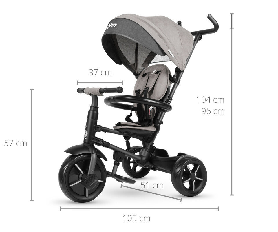 Tricikls Milly Mally, pelēks цена и информация | Trīsriteņi | 220.lv