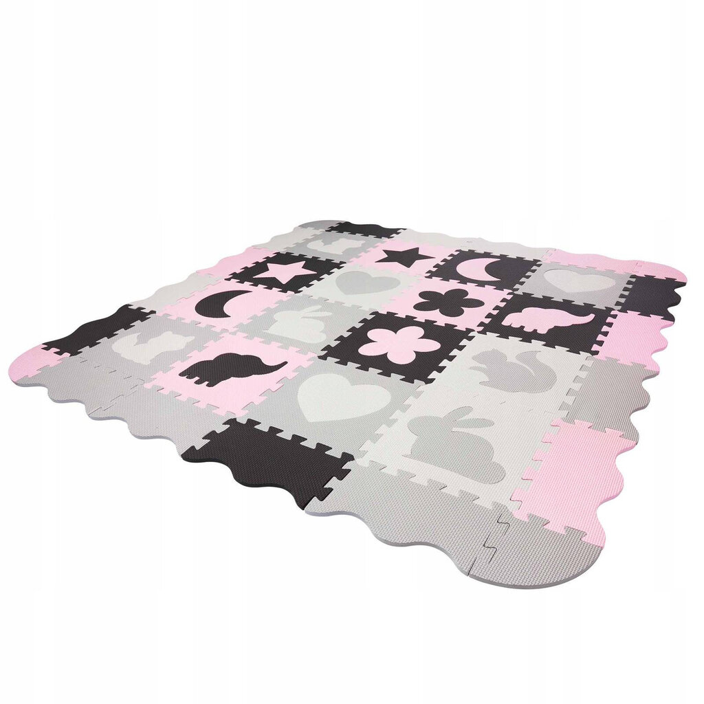 XXL putuplasta puzles komplekts 150x150, rozā cena un informācija | Attīstošie paklājiņi | 220.lv