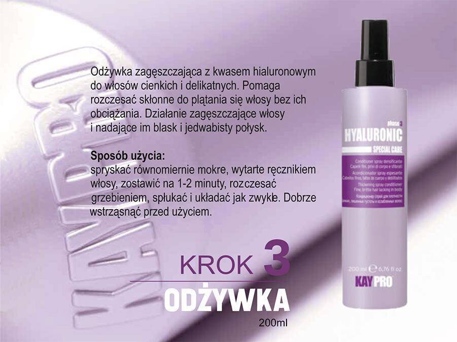 Šampūns ar hialuronu plāniem bojātiem matiem Kaypro, 1000 ml cena un informācija | Šampūni | 220.lv
