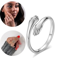Регулируемое серебряное кольцо "Hug" цена и информация | Кольца | 220.lv