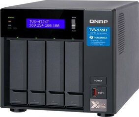 Сетевое системное хранилище данных Qnap TVS-472XT-I3-4G Чёрный цена и информация | Чехлы для жёстких дисков | 220.lv