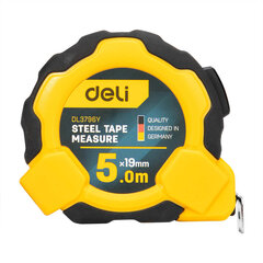 Рулетка стальная Deli Tools EDL3796Y, 5 м/19 мм (желтая) цена и информация | Механические инструменты | 220.lv