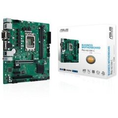 ASUS PRO H610M-C-CSM LGA1700 2xDDR5 1xHDMI 1xDVI 1xDP 1xPCIe 5.0 x16 4xSATA 1xM.2 4xUSB 3.2 mATX MB цена и информация | Материнские платы	 | 220.lv