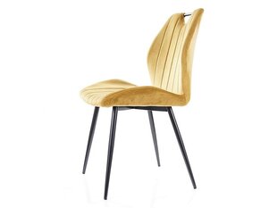 4-u ēdamistabas krēslu komplekts Signal Arco Velvet, smilškrāsas/melns cena un informācija | Virtuves un ēdamistabas krēsli | 220.lv