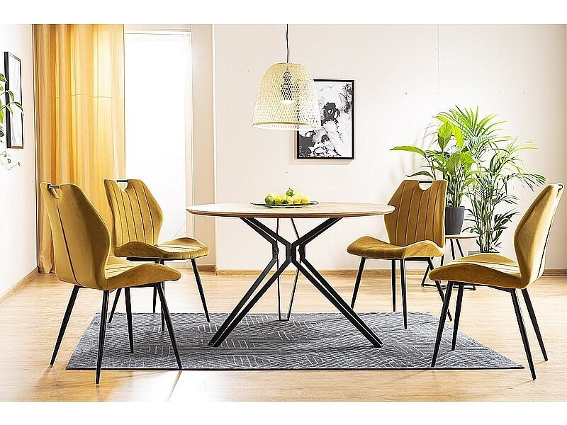 4-u ēdamistabas krēslu komplekts Signal Arco Velvet, pelēks/melns cena un informācija | Virtuves un ēdamistabas krēsli | 220.lv