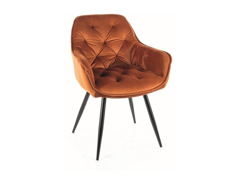 2-u ēdamistabas krēslu komplekts Signal Cherry Velvet, oranžs/melns cena un informācija | Virtuves un ēdamistabas krēsli | 220.lv