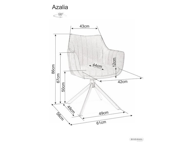 2-u ēdamistabas krēslu komplekts Signal Azalia Velvet, pelēks/melns cena un informācija | Virtuves un ēdamistabas krēsli | 220.lv