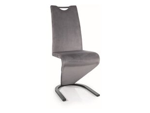 2-u ēdamistabas krēslu komplekts Signal H-090 Velvet, pelēks/melns cena un informācija | Virtuves un ēdamistabas krēsli | 220.lv