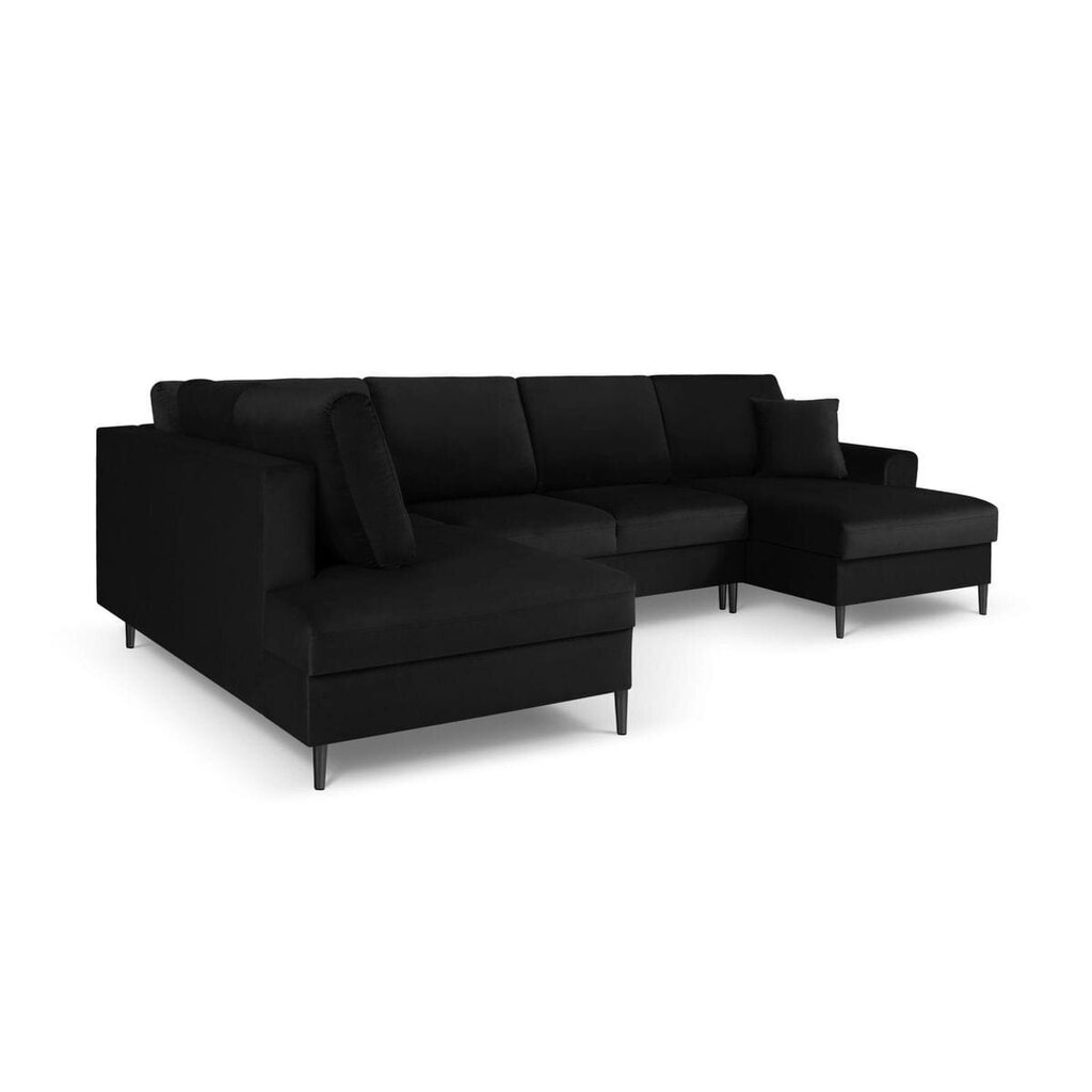 Stūra dīvāns Micadoni Home Moghan, melns cena un informācija | Stūra dīvāni | 220.lv