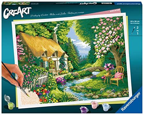 Komplekts Ravensburger Creart River Cottage cena un informācija | Gleznas pēc numuriem | 220.lv