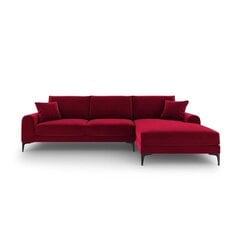 Stūra dīvāns Micadoni Home Larnite 5S-VR, sarkans/melns cena un informācija | Stūra dīvāni | 220.lv