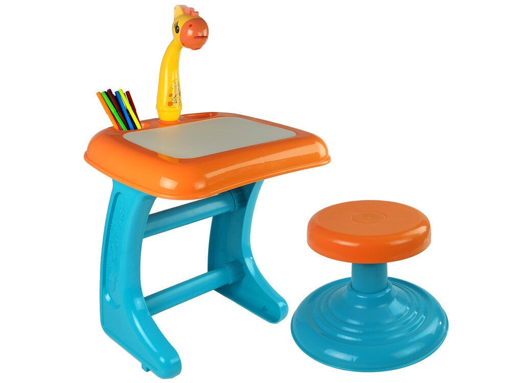Zils zīmēšanas galds ar projektoru un krēslu cena un informācija | Attīstošās rotaļlietas | 220.lv