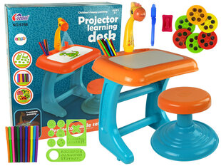 Стол для рисования с проектором и стулом, синий цена и информация | Развивающие игрушки | 220.lv