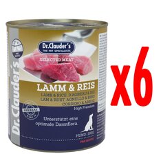 Dr,Clauder's Jērs un rīsi Pre Biotic, 6x800g цена и информация | Консервы для собак | 220.lv