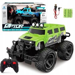 Машинка на радиоуправлении Monster Truck 1:14, зеленая цена и информация | Игрушки для мальчиков | 220.lv