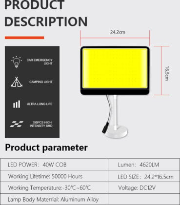 LED prožektors 12V 12W cena un informācija | Lukturi un prožektori | 220.lv