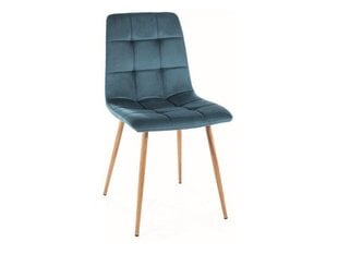 Набор из 4-х обеденных стульев Signal Mila D Velvet, синий/коричневый цвет цена и информация | Стулья для кухни и столовой | 220.lv