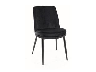 4-u ēdamistabas krēslu komplekts Signal Kayla Velvet, melns cena un informācija | Virtuves un ēdamistabas krēsli | 220.lv
