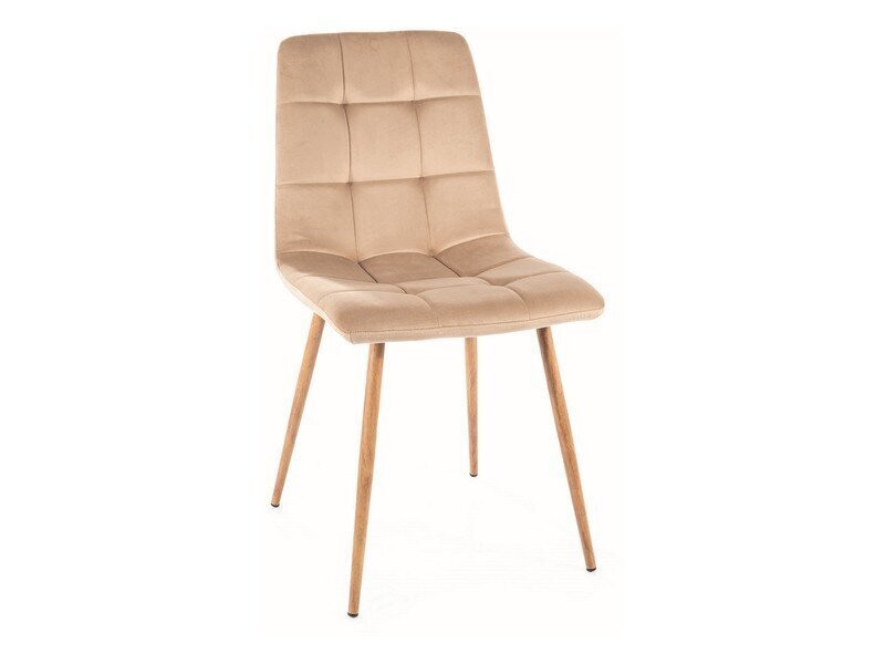 4-u ēdamistabas krēslu komplekts Signal Mila D Velvet, smilškrāsas/brūns cena un informācija | Virtuves un ēdamistabas krēsli | 220.lv