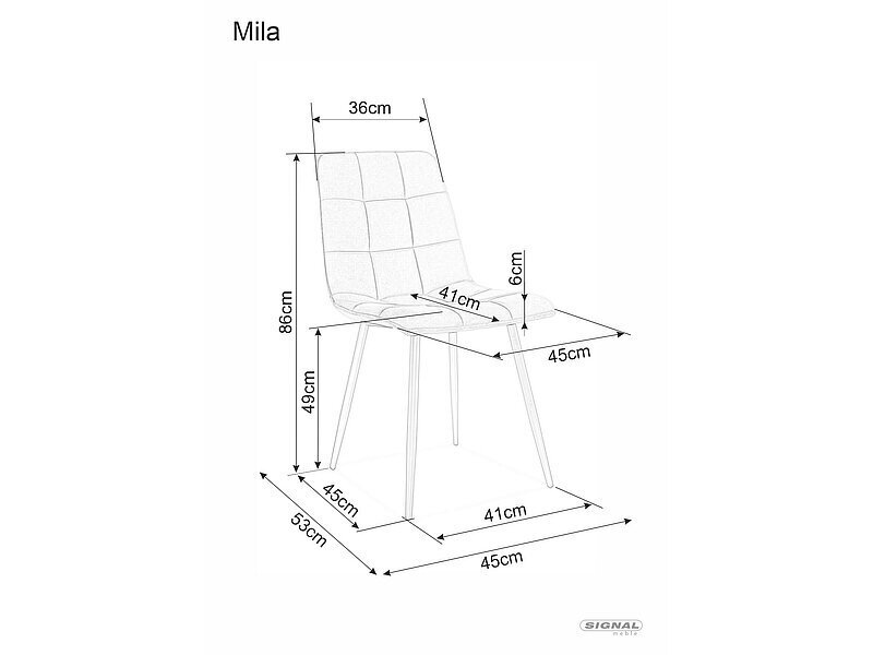 4-u ēdamistabas krēslu komplekts Signal Mila D Velvet, smilškrāsas/brūns цена и информация | Virtuves un ēdamistabas krēsli | 220.lv