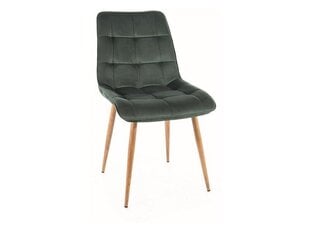 4-u ēdamistabas krēslu komplekts Signal Chic D Velvet, zaļš/brūns cena un informācija | Virtuves un ēdamistabas krēsli | 220.lv