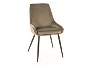 4-u ēdamistabas krēslu komplekts Signal Cobe Velvet, zaļš/melns cena un informācija | Virtuves un ēdamistabas krēsli | 220.lv