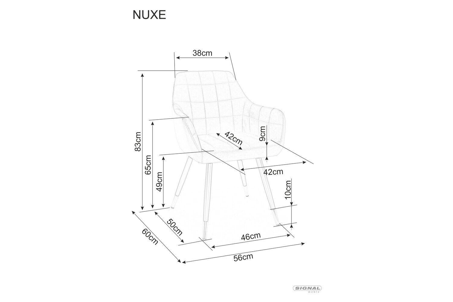 2-u ēdamistabas krēslu komplekts Signal Nuxe Velvet, pelēks/melns цена и информация | Virtuves un ēdamistabas krēsli | 220.lv