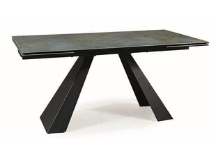 Pusdienu galds Signal Salvadore Ceramic, melns/zils cena un informācija | Virtuves galdi, ēdamgaldi | 220.lv