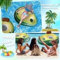 Надувной авокадо для взрослых MAXHJX, подстаканник и ручка, зеленый цена и информация | Надувные и пляжные товары | 220.lv