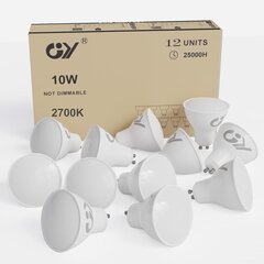 10W GY silti balta LED spuldze 2700K 1100lūmeni 12gab цена и информация | Лампочки | 220.lv