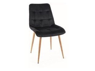4-u ēdamistabas krēslu komplekts Signal Chic D Velvet, melns/brūns cena un informācija | Virtuves un ēdamistabas krēsli | 220.lv