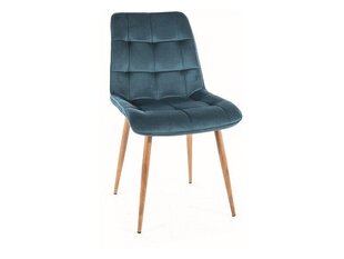 4-u ēdamistabas krēslu komplekts Signal Chic D Velvet, zils/brūns cena un informācija | Virtuves un ēdamistabas krēsli | 220.lv