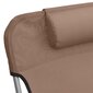 Saliekami sauļošanās krēsli, 2 gab., brūns tekstilēns, tērauds цена и информация | Sauļošanās krēsli | 220.lv