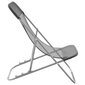 Saliekami sauļošanās krēsli, 2 gab., pelēks tekstilēns, tērauds цена и информация | Sauļošanās krēsli | 220.lv
