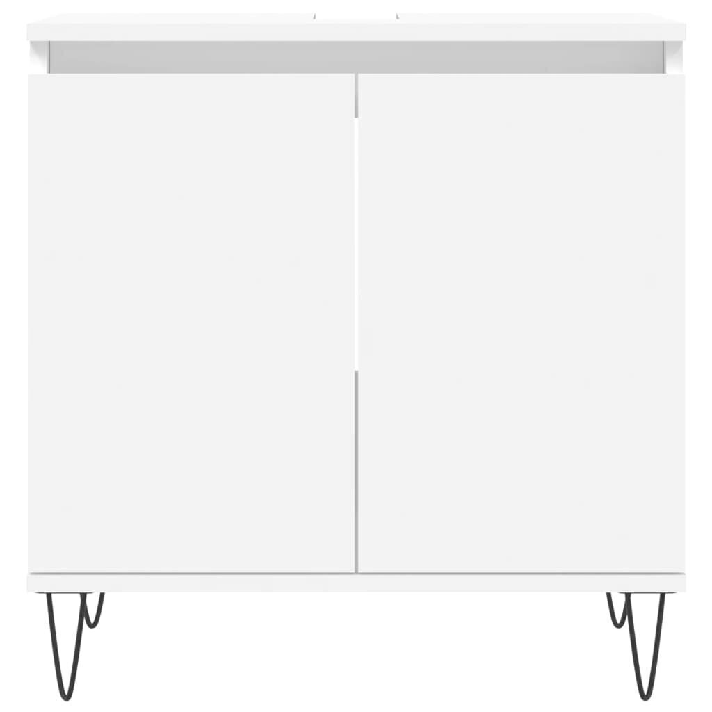 Vannasistabas skapītis, balts, 58x33x60 cm, inženierijas koks cena un informācija | Vannas istabas skapīši | 220.lv
