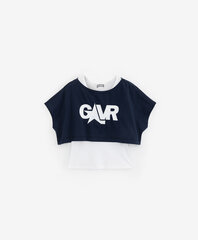 Комплект из укороченной футболки оверсайз и майки для девочек Gulliver цена и информация | Рубашки для девочек | 220.lv