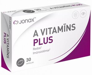 Uztura bagātinātājs Jonax A vitamīns plus, 30kapsulas cena un informācija | Vitamīni, preparāti, uztura bagātinātāji labsajūtai | 220.lv