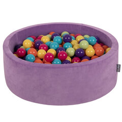 KiddyMoon apaļais bumbiņu baseins90X30cm/300 bumbiņas, ražotas ES, lavandas violeta: gaiši zaļa/dzeltena/dzeltena/ tirkīza/oranža/tumši rozā/viole cena un informācija | Rotaļlietas zīdaiņiem | 220.lv